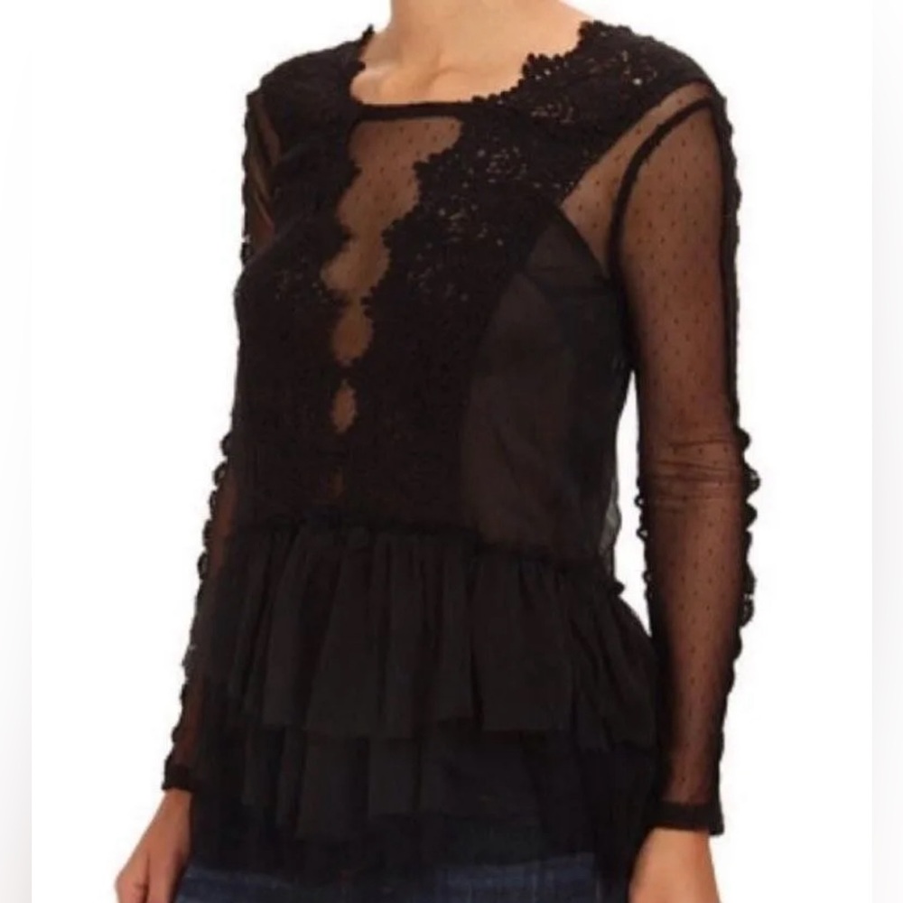 NWT Free People Midnight Memory lace top - Picture 3 of 15